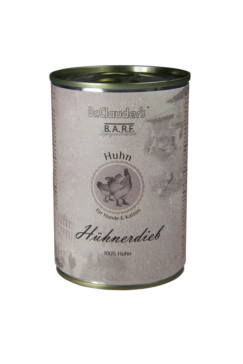 Dr. Clauder's BARF Fleisch 400g Dosen Nassfutter für Hunde & Katzen Sparpaket Hühnerdieb 12x400g Hundefutter - Nassfutter Produktbild