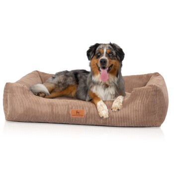 Knuffelwuff Hundebett aus Cord mit Handwebcharakter Olivia braun M-L Hundebetten, Hundesofas, Hundekissen, Hundematten online kaufen