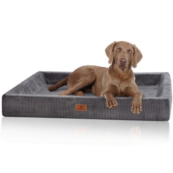 Knuffelwuff orthopädisches Hundebett aus Cord mit Handwebcharakter Santiago grau XXL Hundebetten, Hundesofas, Hundekissen, Hundematten online kaufen