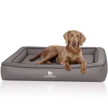 Knuffelwuff Orthopädisches Hundebett aus Laser gestepptem Kunstleder Hampstead grau XXXL Hundebetten, Hundesofas, Hundekissen, Hundematten online kaufen