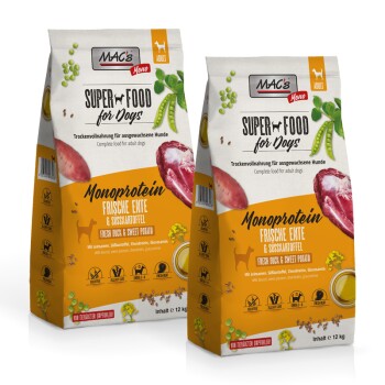 MAC's Dog Mono Adut Trockenfutter Ente 2x12 kg Hundefutter - Trockenfutter online kaufen