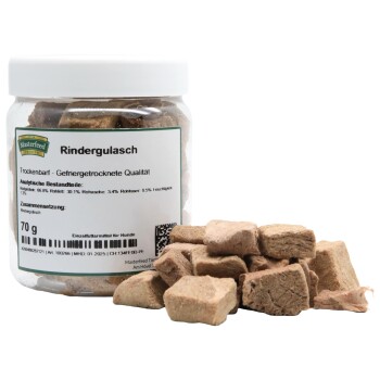 Masterfeed Trockenbarf Rindergulasch 70g Hundefutter - Nassfutter online kaufen