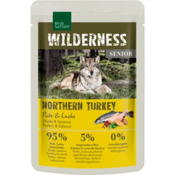 REAL NATURE WILDERNESS Senior Northern Turkey Pute und Lachs 24x100 g Hundefutter - Nassfutter online kaufen