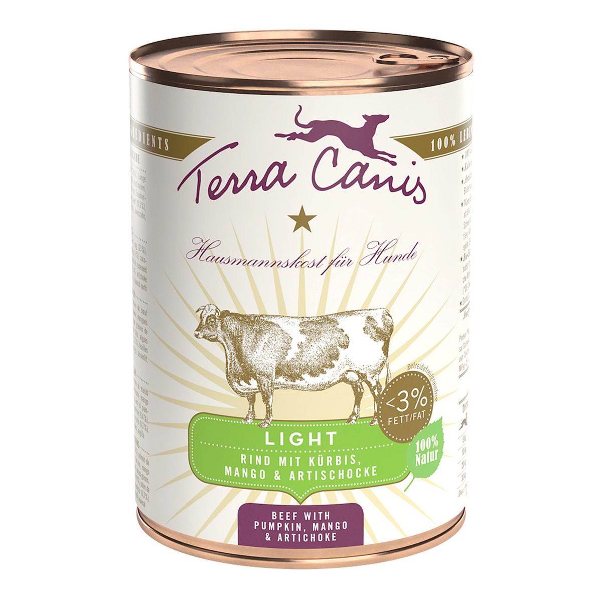 Terra Canis Light 400g Dose Hundenassfutter 6 x 400 Gramm Rind mit Kürbis, Mango & Artischocke Hundefutter - Nassfutter online kaufen Terra Canis Light 400g Dose Hundenassfutter 6 x 400 Gramm Rind mit Kürbis, Mango & Artischocke Hundefutter - Nassfutter online kaufen