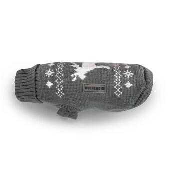 Wolters Strickpulli Elch grau/weiß 45 cm 🧦 Hunde-Kleidung online kaufen