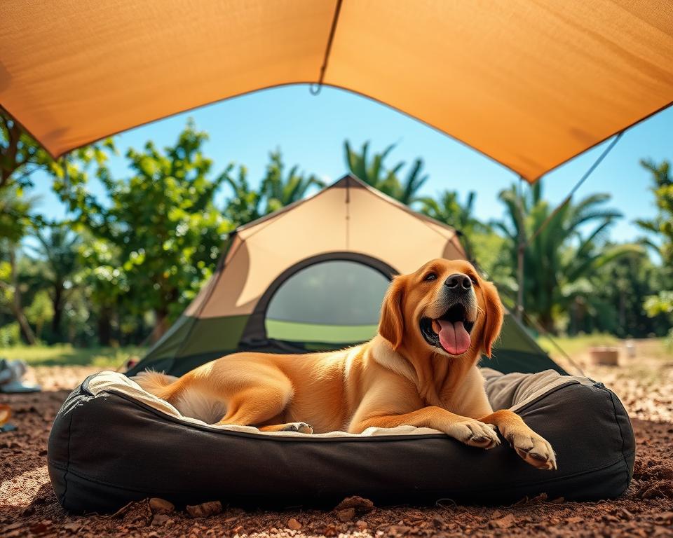Hund kühlen beim Camping
