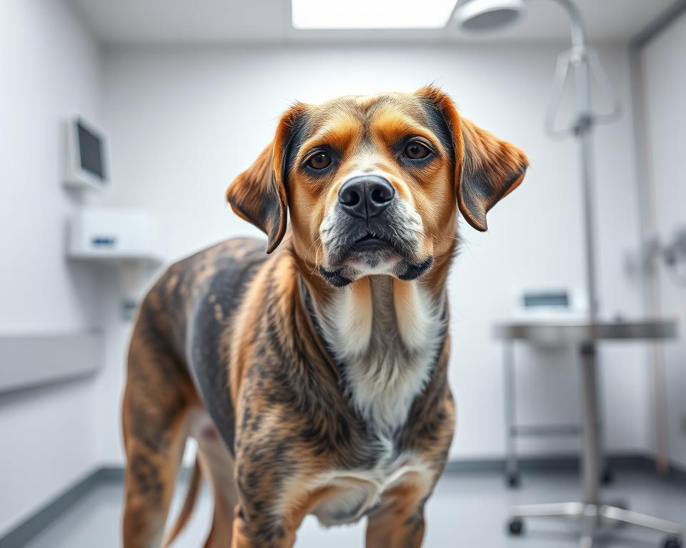 Hund mit Fellverlust bei Schilddrüsenunterfunktion