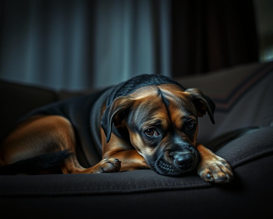 Hund mit Stress und Angst