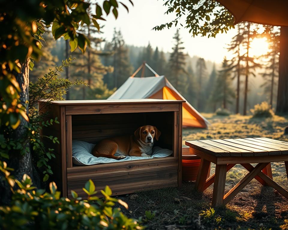 Hundebox beim Camping