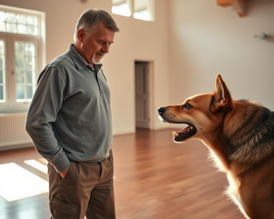 Hundetrainer mit aggressivem Hund