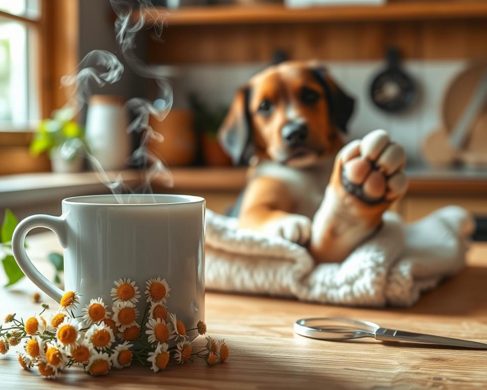 Kamillentee Behandlung für Hundehaut
