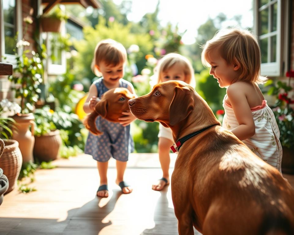 Vizsla Familienhund mit Kindern